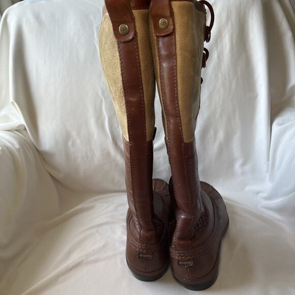 Ugg Belcloud Duck Boot Tall Sheepskin Shearling Lined Size 6.5 37.5 Brown 1900 - Picture 9 of 16